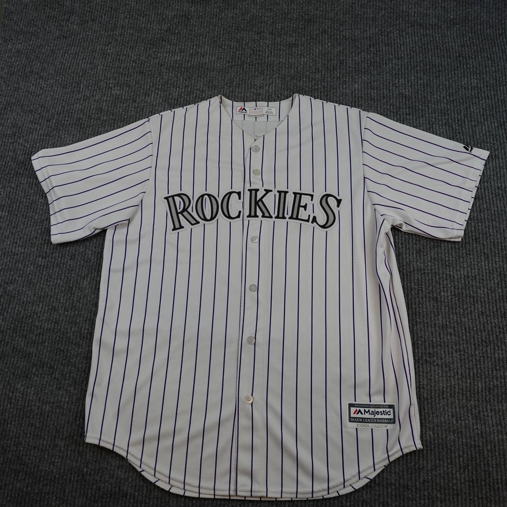 Colorado Rockies Jersey Mens Large White MLB Baseball Murphy 9 Majestic USA